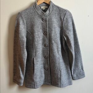 Appleseed’s Light Gray petites medium PM Wool Jacket Button Front